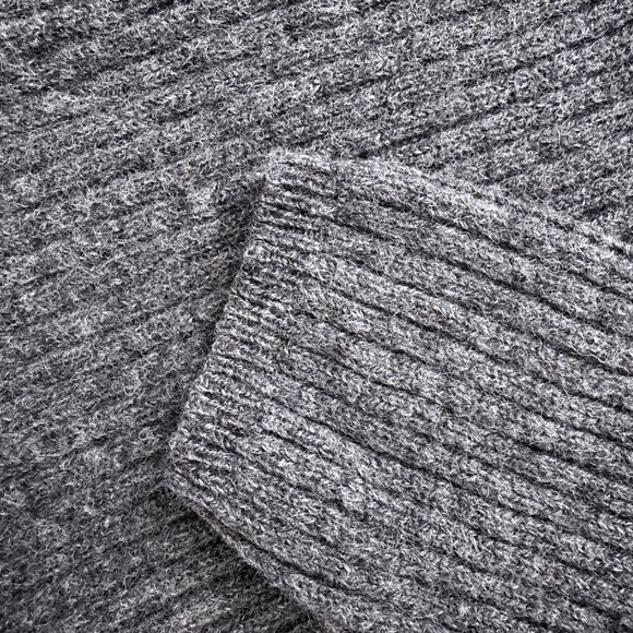 100% Wool Nordic Fair Isle Ski Sweater sz L - Charcoal - Picture 4 of 11